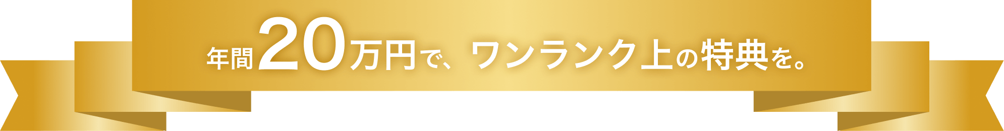 年間20万円で、ワンランク上の特典を。